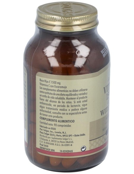 Solgar Vitamina C 1500Mg Con Escaramujo 90Comp