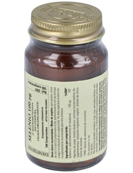 Selenio 100Mcg (Sin Levadura) 100Comp