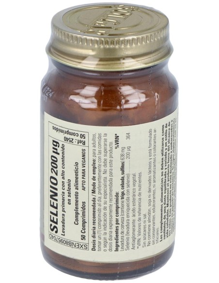 Solgar Selenio En Levadura 200Mcg 50 Comprimidos