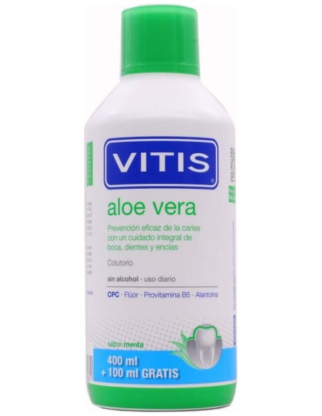 Vitis Aloe Vera Colutorio Sin Alcohol Sabor Menta 400+100Ml