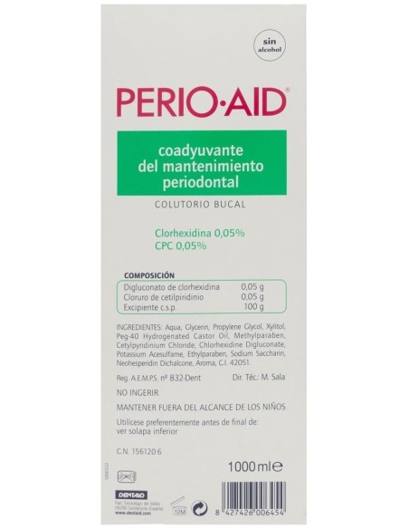 Perio-Aid Mantenimiento Y Control Colutorio 0.05% Clorhexidina 1L