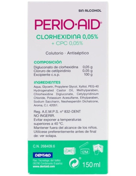 Perio-Aid Mantenimiento Y Control Colutorio 0.05% Clorhexidina 150Ml