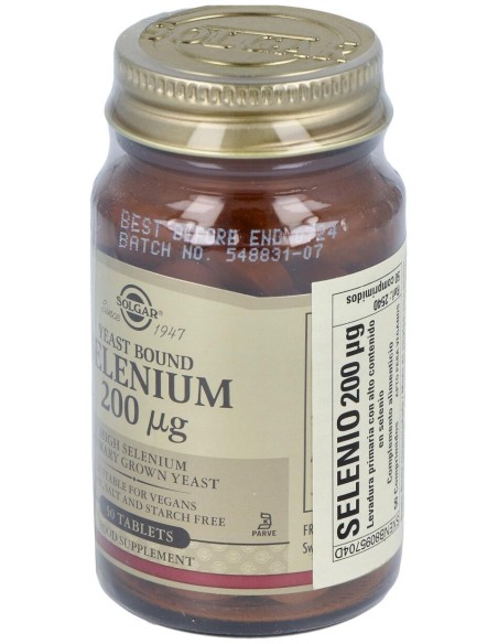 Solgar Selenio En Levadura 200Mcg 50 Comprimidos