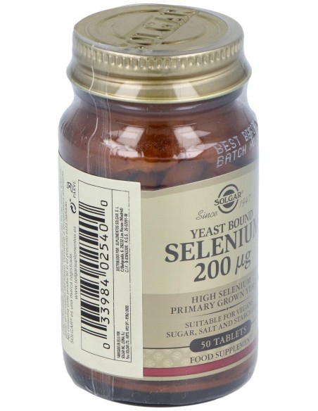 Solgar Selenio En Levadura 200Mcg 50 Comprimidos
