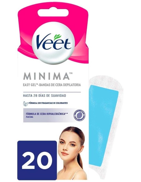 Veet Pure Bandas De Cera Depilatoria Facial Piel Sensible 20Uds