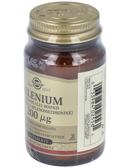Selenio 200Mcg (Sin Levadura) 50Comp