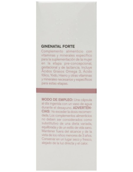 Ginenatal Forte Complemento Alimenticio Cápsulas 30 U