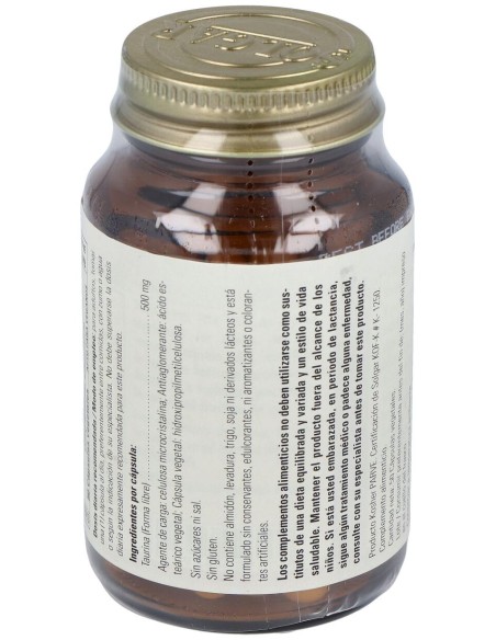 Solgar Taurina 500Mg 50Cáps