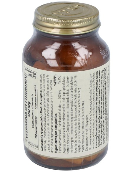 Vitamina B1 500 Mg Tiamina 100 Comprimidos