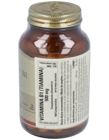 Vitamina B1 500 Mg Tiamina 100 Comprimidos