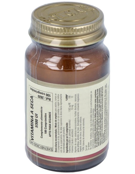 Solgar Vitamina A Seca 5000Ui 1500Mcg 100Comp