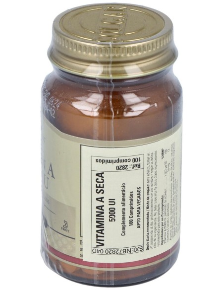 Solgar Vitamina A Seca 5000Ui 1500Mcg 100Comp