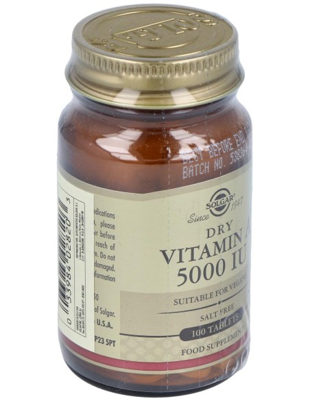Solgar Vitamina A Seca 5000Ui 1500Mcg 100Comp