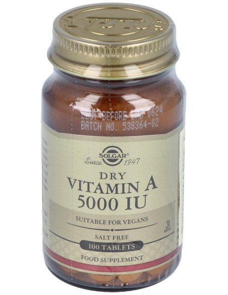 Solgar Vitamina A Seca 5000Ui 1500Mcg 100Comp