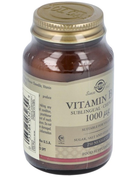 Solgar Vitamina B12 Cianocobalamina 1000Mcg Sublingual 250Comp