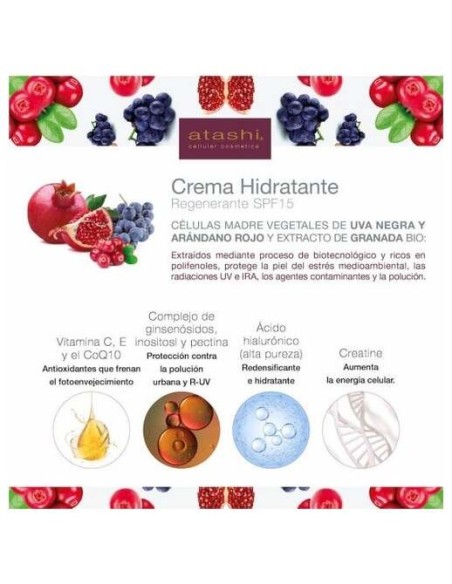 Atashi® Antioxidante Crema Hidratante Regenerante Longévité Spf15 50Ml