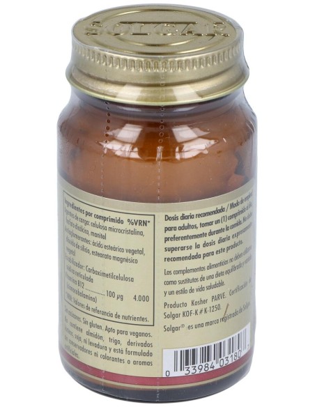 Vitamina B12 100 Μg Cianocobalamina 100 Comprimidos