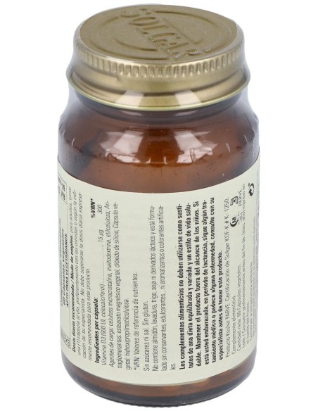 Solgar Vitamina D3 600Ui 15Mcg 60Vcaps