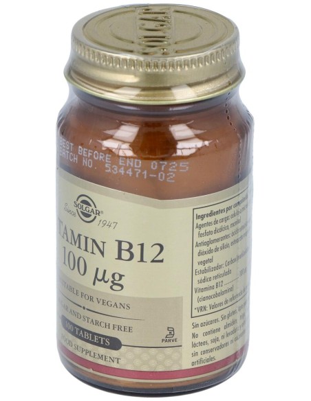 Vitamina B12 100 Μg Cianocobalamina 100 Comprimidos