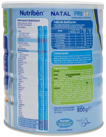 Nutriben Natal 1 Pro Alpha 800Gr.