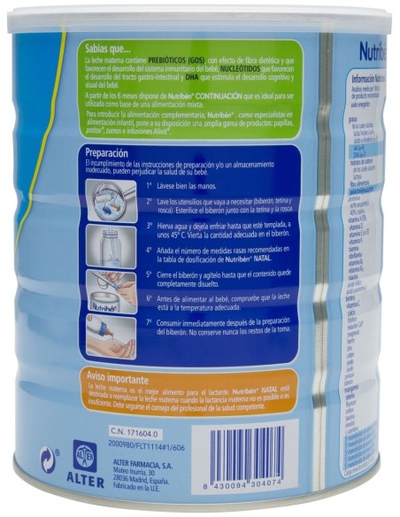 Nutriben Natal 1 Pro Alpha 800Gr.