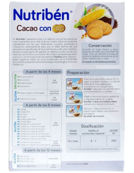 Nutribén Cacao Con Galleta Maria, 500 G