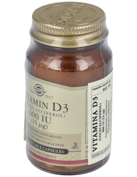 Solgar Vitamina D3 600Ui 15Mcg 60Vcaps