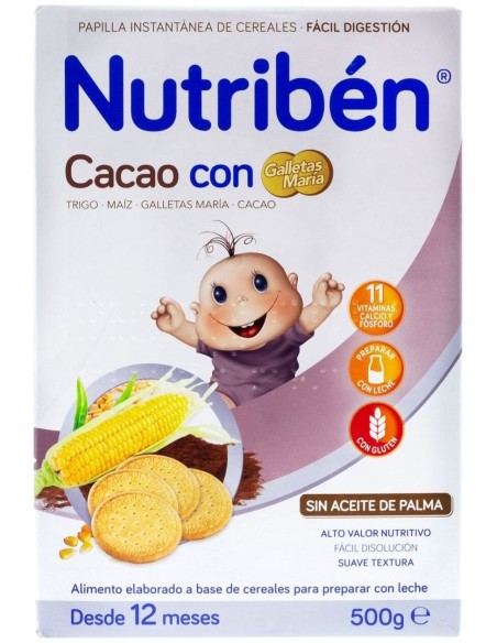 Nutribén Cacao Con Galleta Maria, 500 G