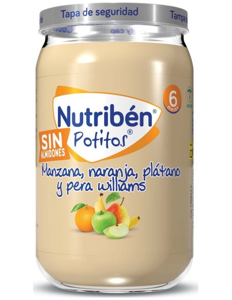 Nutribén Potito Manzana, Naranja, Plátano Y Pera Williams, 235 G