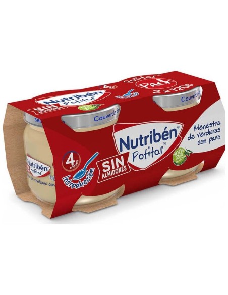 Bipack Nutribén Potitos Menestra De Verduras Con Pavo, 2 Unidades X 120 G
