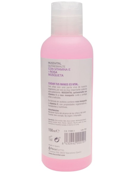 Mussvital Quitaesmalte Sin Acetona, 100 Ml