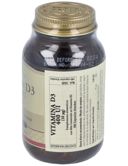 Vitamina D3 400Ui (10Mcg) 100Perlas