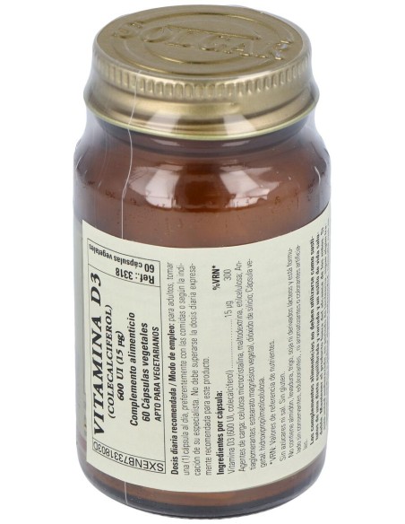 Solgar Vitamina D3 600Ui 15Mcg 60Vcaps