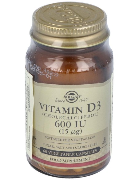 Solgar Vitamina D3 600Ui 15Mcg 60Vcaps