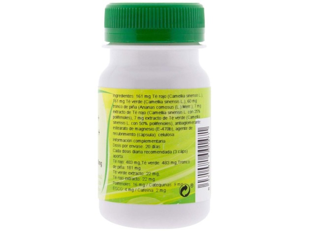 Ghf Té Verde + Té Rojo + Piña 500Mg 60Cáps