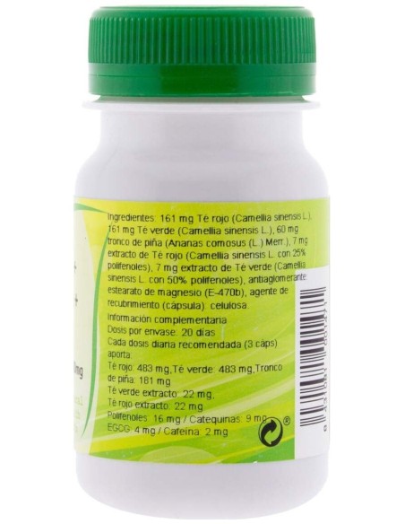 Ghf Té Verde + Té Rojo + Piña 500Mg 60Cáps