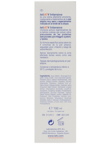 Letiat4 Intensive Atopic Skin 100Ml