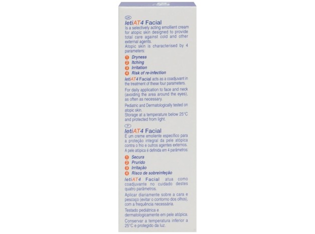 Leti At4 Facial Piel Atópica Y Seca, 50 Ml