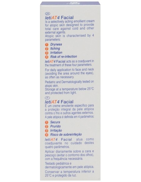 Leti At4 Facial Piel Atópica Y Seca, 50 Ml