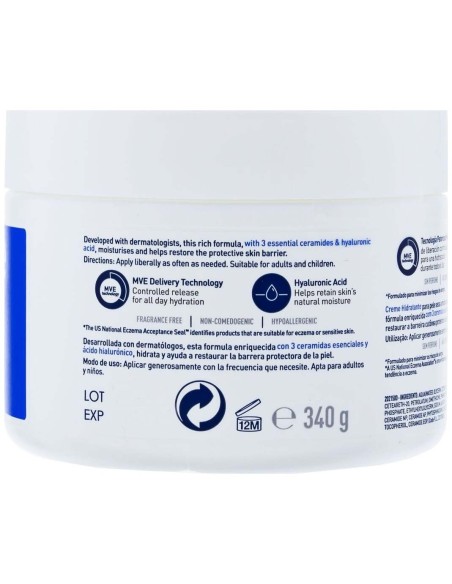 Cerave Crema Hidratante, 340 G