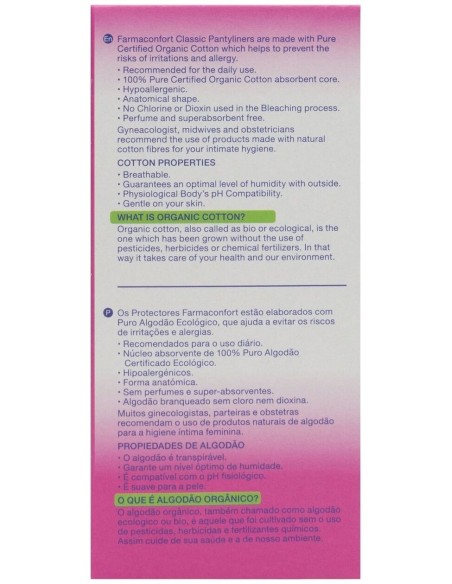 Farmaconfort Protegeslip Anatómicos Classic De Algodón Ecológico, 30 Uds