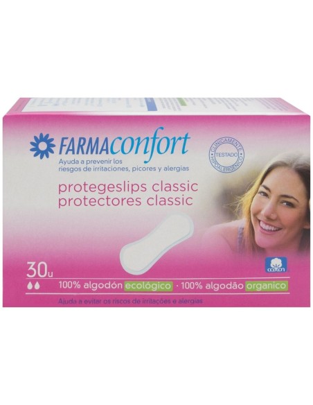 Farmaconfort Protegeslip Anatómicos Classic De Algodón Ecológico, 30 Uds