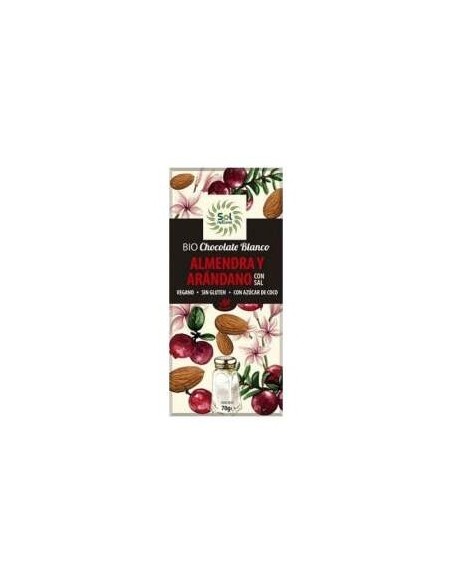 Chocolate Blanco Almendra Arandano Tableta 70G Bio