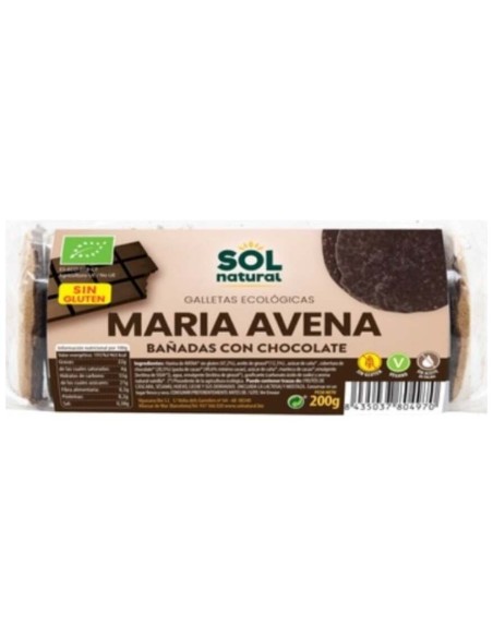 Solnatural Galleta María Avena Chocolate Eco Sin Gluten 200G