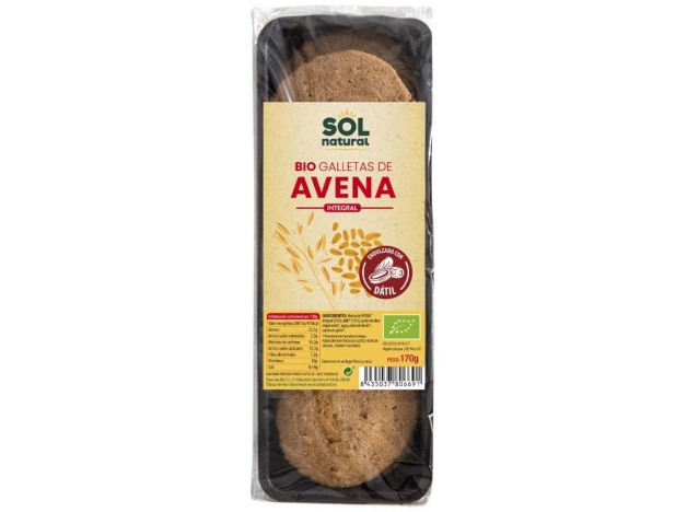 Solnatural Galleta Avena Endulzada Dátiles Bio...