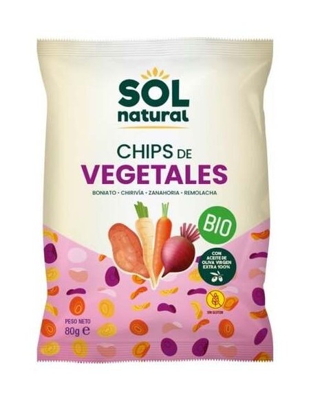 Solnatural Chips De Vegetales Aceite Oliva Sin Gluten 80G