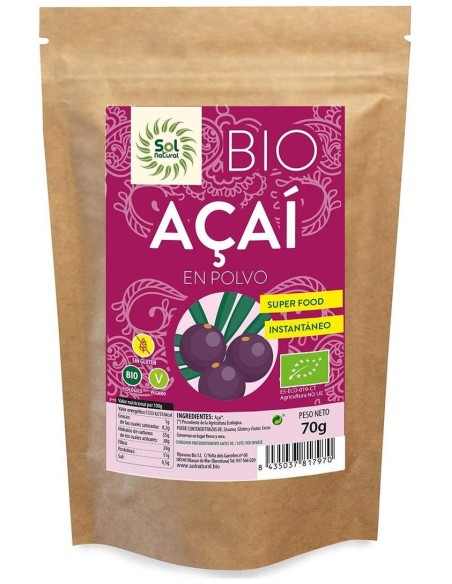 Solnatural Acai Polvo Bio S/G Vegano 70G