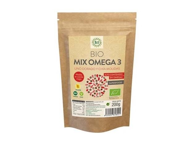 Solnatural Mix Omega 3 Lino Chía Molida Bio 200G