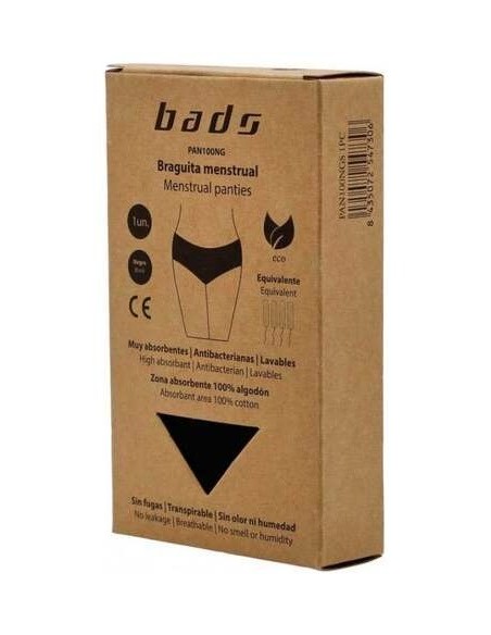 Braguita Menstrual Negra Sin Costura Talla 2Xl.