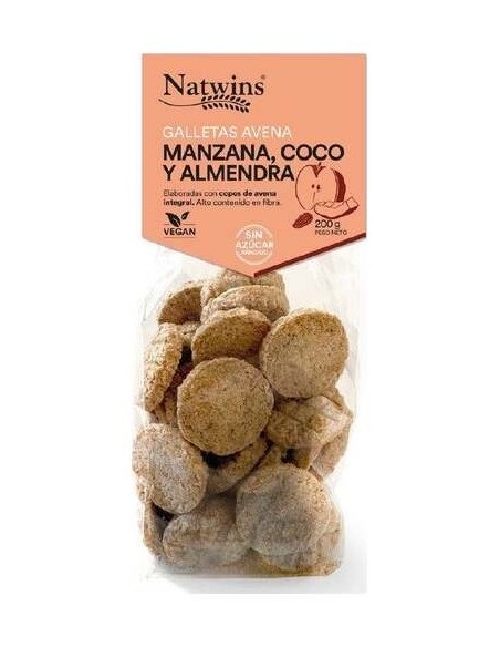 Natwins Galletas De Avena Manzana Coco Almendra Bio 200G